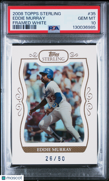 2008 Topps Sterling Eddie Murray #35 Framed White /50 PSA 10