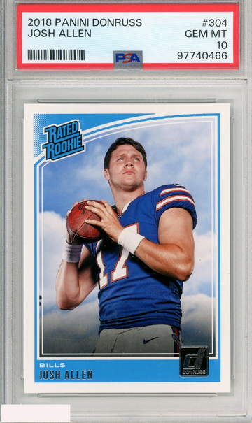 2018 PANINI DONRUSS JOSH ALLEN #304 PSA 10 GEM MT RC ROOKIE