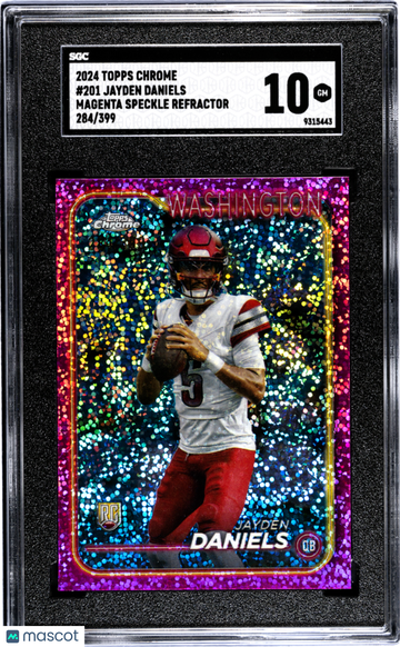 2024 Topps Chrome Jayden Daniels #201 Magenta Speckle Refractor SGC 10