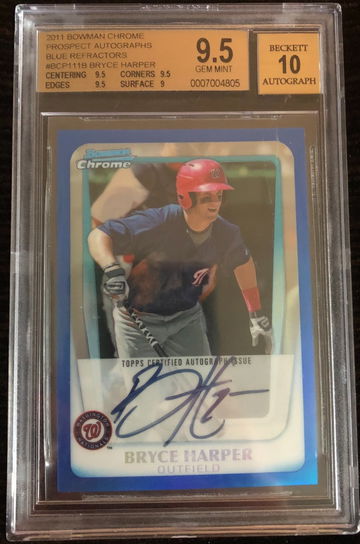 Bryce Harper Bowman Chrome Blue Auto