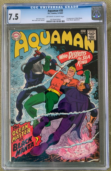 Aquaman #35 (1967) CGC 7.5 -- 1st Black Manta app; Nick Cardy cover and art