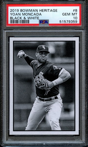2019 Bowman Heritage Yoan Moncada Black and White PSA 10