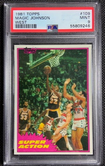 1981 Topps Super Action Magic Johnson #109 West PSA 9 Mint
