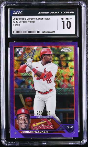 2023 TOPPS JORDAN WALKER CHROME LOGOFRACTOR PURPLE #209 CGC 10 BL.A3.25