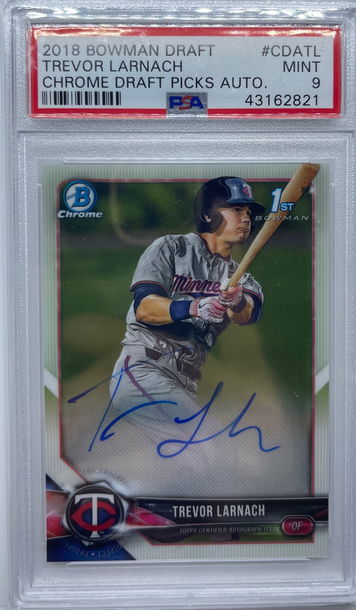 Trevor Larnach 2018 Bowman Chrome 1st Auto PSA 9