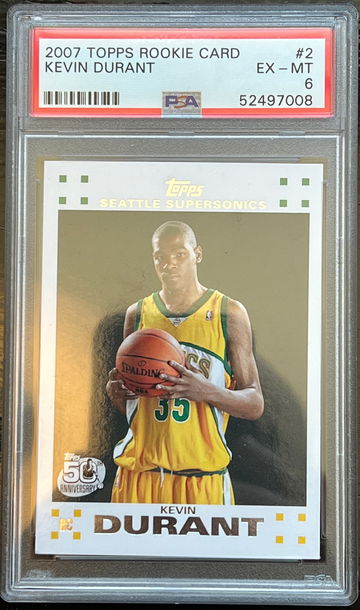 2007 Topps Rookie Card #2 Kevin Durant PSA 6