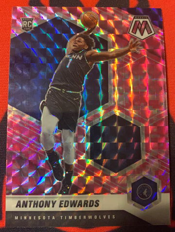 2020-21 Panini Mosaic Basketball Anthony Edwards RC #201 Pink Camo