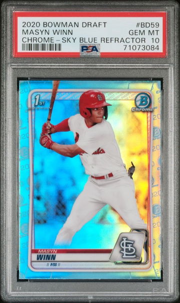 Masyn Winn - 2020 Bowman Chrome Draft Sky Blue Refractor - BD59 - PSA 10