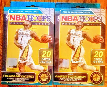 2019-20 Panini Hoops Premium Stock Cello Hanger Box Lot x 2