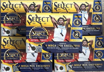 (X5) 2020-2021 Panini Select NBA Basketball Mega Box Target 