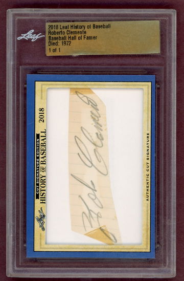 2018 LEAF HISTORY OF BASEBALL ROBERTO CLEMENTE AUTO NUMBERED 1/1