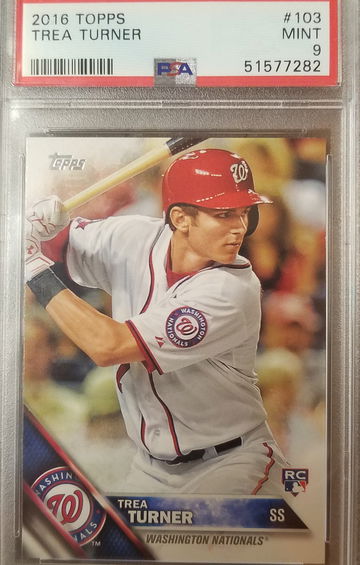 2016 topps 103 Trea Turner rc psa 9