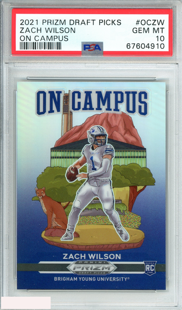 2021 PANINI PRIZM DP ZACH WILSON #OCZW ON CAMPUS RC PSA 10 GEM MT