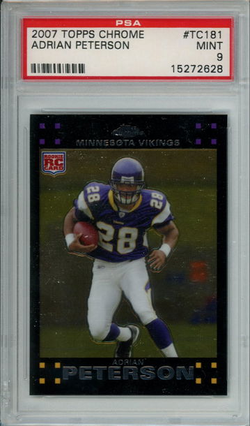 ADRIAN PETERSON 2007 TOPPS CHROME #TC181 PSA 9 ROOKIE CARD