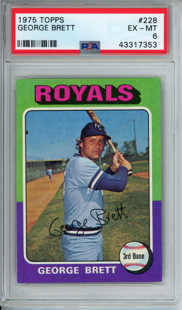 1975 TOPPS #228 GEORGE BRETT PSA EX-MT 6