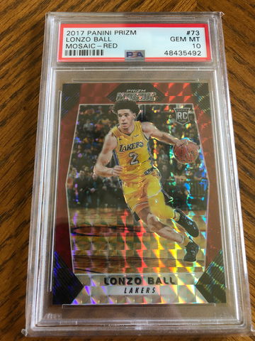 2017 Panini Prizm Lonzo ball red mosaic PSA 10