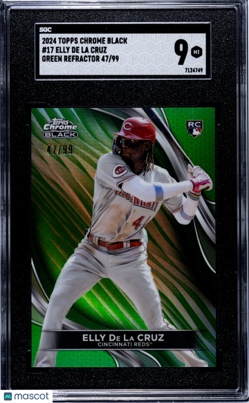 2024 Topps Chrome Black Elly De La Cruz #17 Green Refractor SGC 9