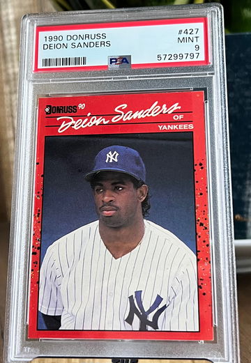 1990 Donruss Deion Sanders Rookie Card RC #427 PSA 9 Mint New York Yankees 🔥📈