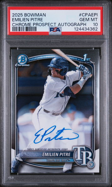2025 Bowman Chrome Prospect Autograph Emilien Pitre #CPAEPI PSA 10