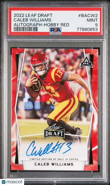 2022 Leaf Draft Autographs Caleb Williams #BACW2 PSA 9