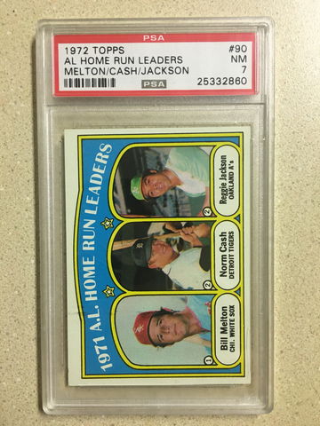 1972 Topps #90 AL Home Run Leaders PSA 7 NM REGGIE JACKSON