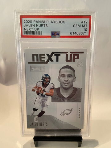 2020 Panini Playbook Jalen Hurts Next Up #12 PSA 10 Rookie RC Eagles