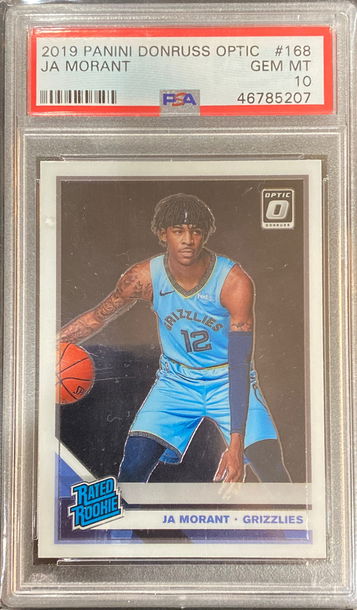 2019-20 Optic Ja Morant #168 RC PSA 10 Gem Mint Grizzlies Rookie Card