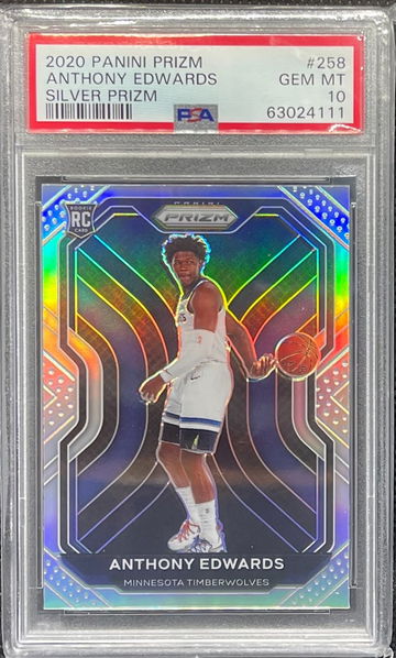 2021 Prizm #258 Anthony Edwards Silver Prizm PSA 10