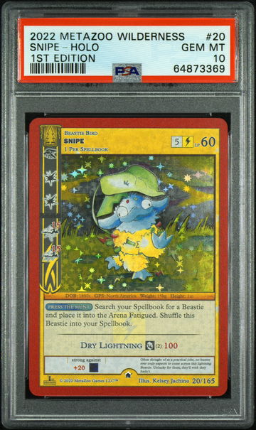 🌲🦚 2022 Metazoo Wilderness SNIPE-HOLO 1ST EDITION |PSA 10| 20/165 💎🚨RARE