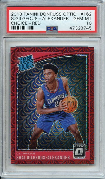 Shai Gilgeous Alexander Gilgeous-Alexander Red Choice Optic PSA 10 NEP