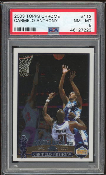 2003 Topps Chrome Carmelo Anthony PSA 8