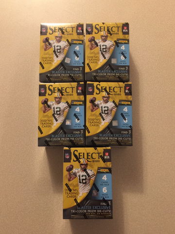 2020 Select Football (5) Box Blaster Lot