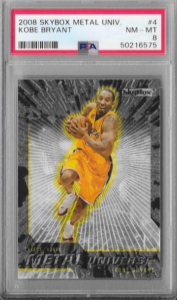 2008-09 SkyBox Metal Universe #4 Kobe Bryant PSA 8. POP 2, only 2 higher. No PSA 10's.