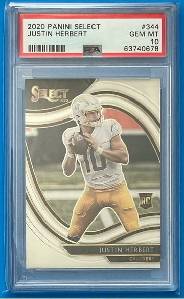 2020 Select 344 Justin Herbert Field Level RC PSA 10