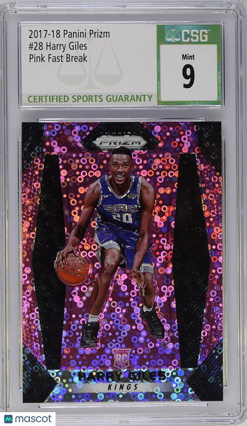 2017-18 Panini Prizm Harry Giles #28 Pink Fast Break /50 CGC 9