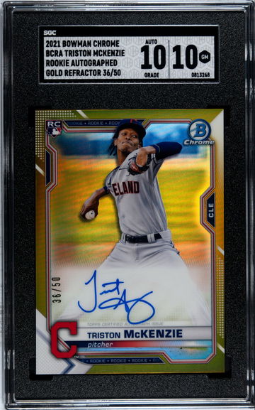 2021 Bowman Chrome Triston Mckenzie Gold Refractor Auto SGC 10/10