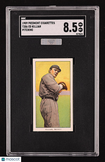 1909-11 T206 Ed Killian MBA Silver Piedmont pitching SGC 8.5