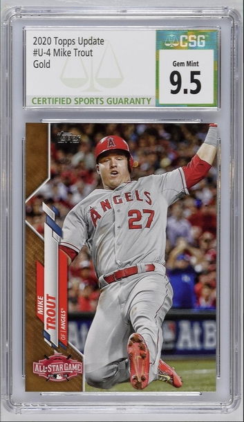 2020 Topps Update All-Star Gold /2020 Mike Trout #U-4 CSG 9.5 Gem Mint