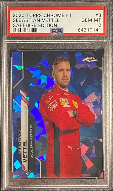 2020 Topps Chrome Sapphire Sebastian Vettel Formula 1 F1 PSA 10