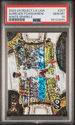 2023-24 PANINI AURELIEN TCHOUAMENI SELECT LA LIGA WHITE SPARKLE #207 PSA 10