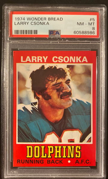 1974 Wonder Bread Larry Csonka PSA 8