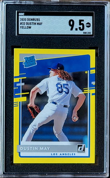 2020 SP DUSTIN MAY Panini Donruss YELLOW Rated Rookie SGC 9.5 POP 1 RC #32