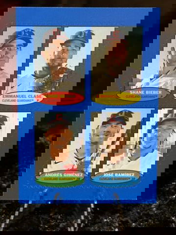 2023 Topps Heritage 74S-58/60 BLUE STAMP Parallel Ramirez Clase Bieber GUARDIANS