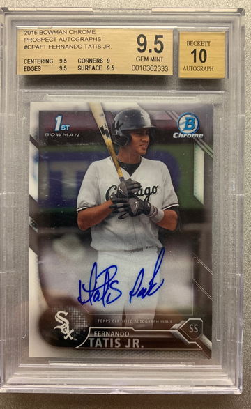 FERNANDO TATIS JR BOWMAN CHROME AUTO ROOKIE BGS 9.5 AUTO 10 GEM MINT 