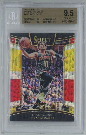 2018 Select 45 TRAE YOUNG Tri Color BGS 9.5 True Gem+ (POP 8) 
