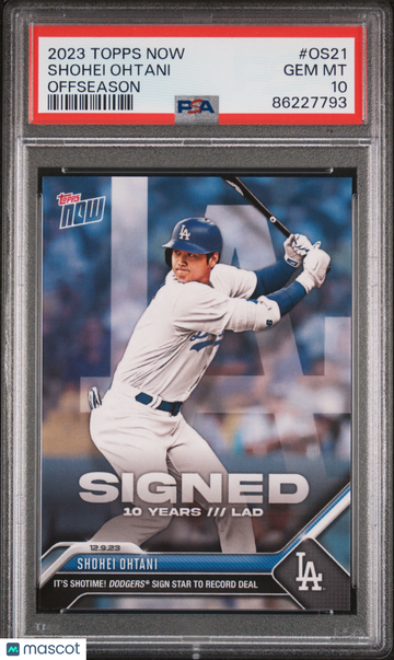 Shohei Ohtani 2023 Topps Now Offseason #OS21 PSA10 GEM MT LA Dodgers