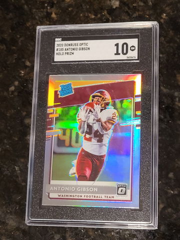 2020 Donruss Optic Antonio Gibson Holo Silver Refractor Rookie RC SGC 10 #185