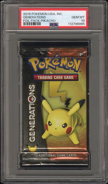 2016 Pokemon Usa, Inc. Generations Foil Pack Pikachu Foil Pack PSA 10