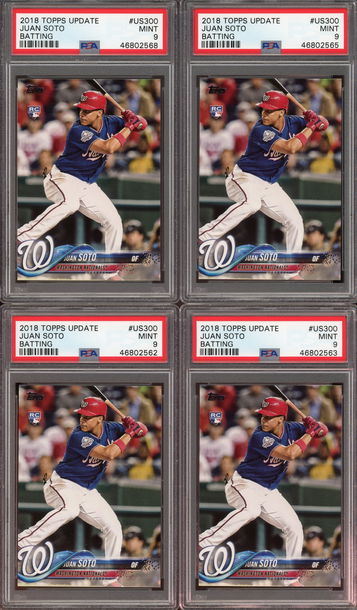 2018 Topps Update US300 Juan Soto PSA 9 4x Lot