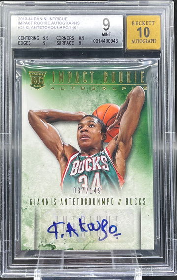 2013 Intrigue Impact RC auto Giannis Antetokounmpo /149 BGS 9 